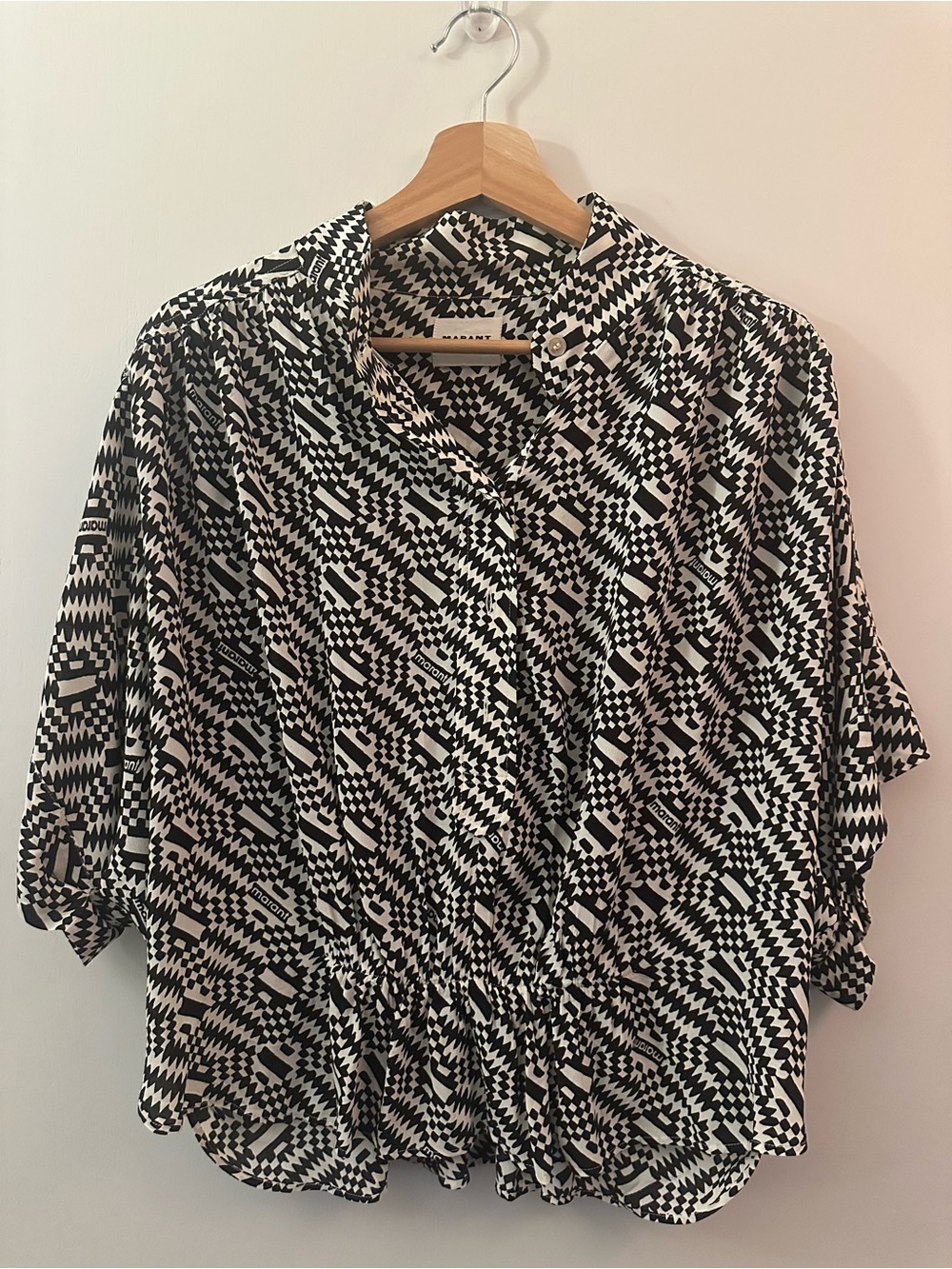 ISABEL MARANT | Azalea Top Black & White Patterned Shirt